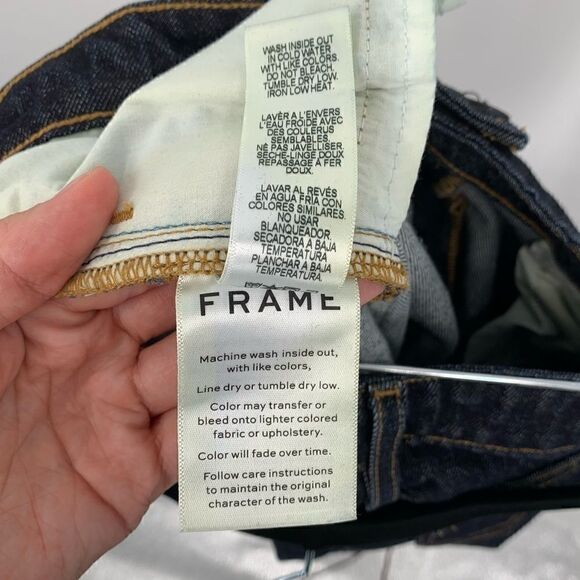 Frame Le Crop Mini Boot Dark Wash Jeans - Picture 2 of 7